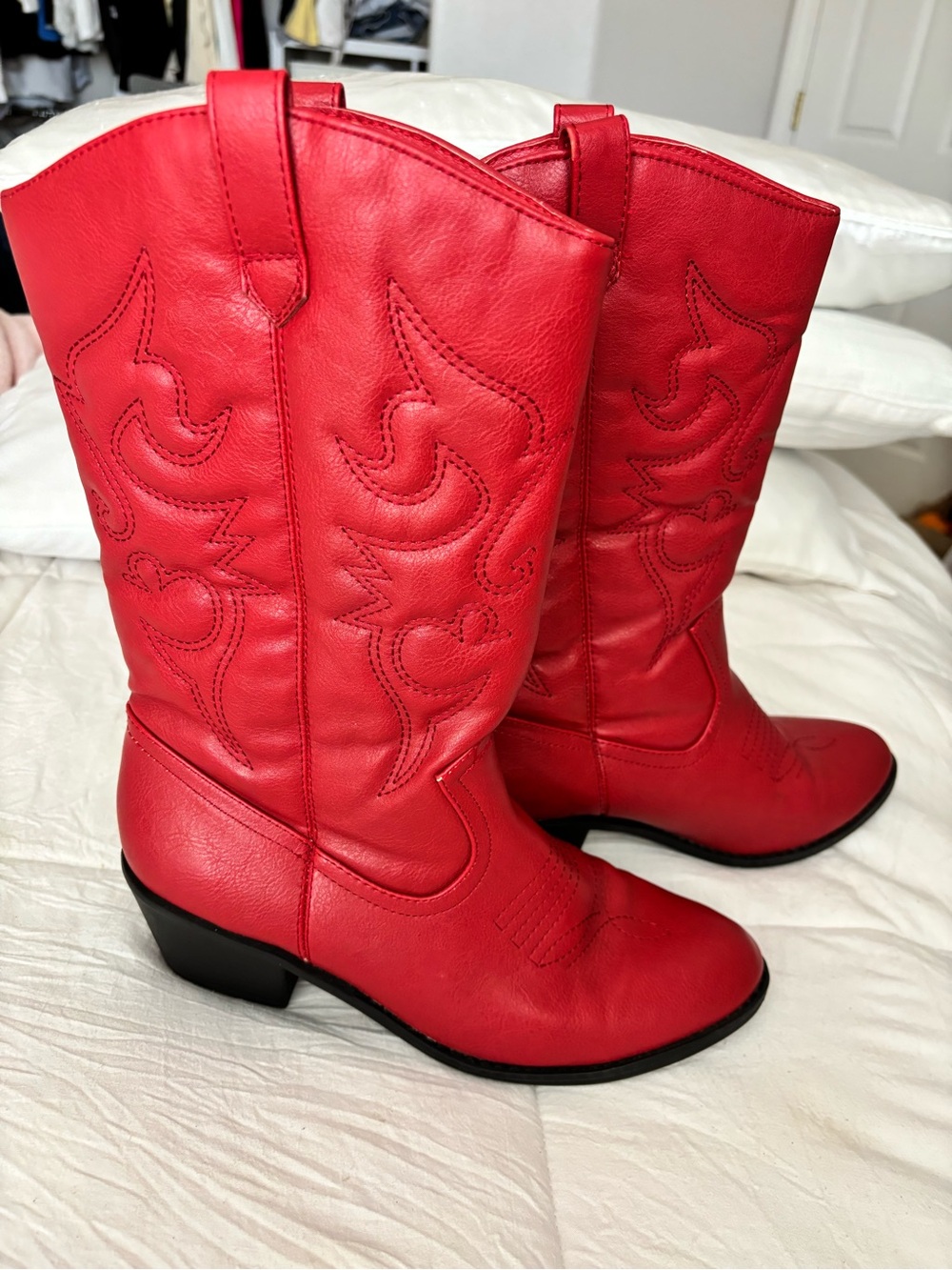 Bold Red Western Cowboy Boots